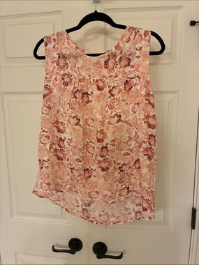 LOFT Floral Sleeveless Camisole in Pink and Cream